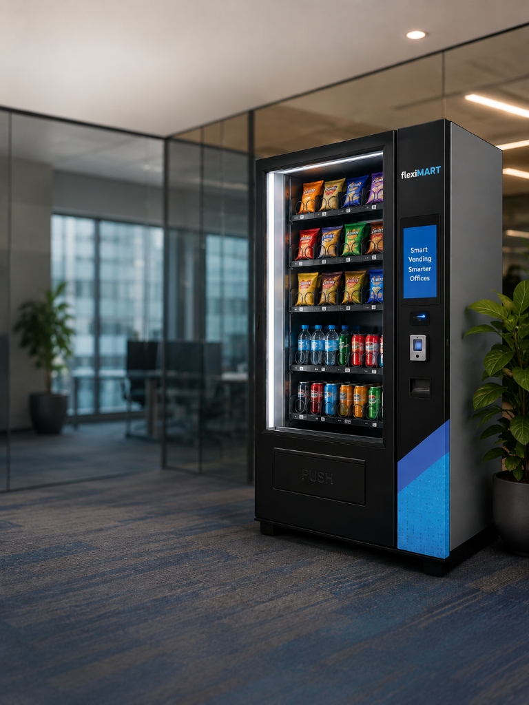 Smart Vending Machine in modern corporate lobby